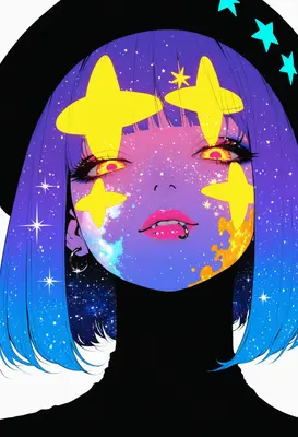 Celestial Being with Glowing Star Eyes