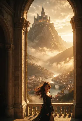 Golden Hour at the Mountain Castle