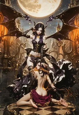 Gothic Succubus Queens Under Moonlight