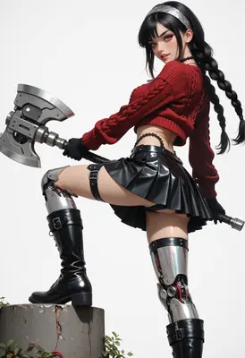 Cyborg Warrior with Heavy Axe