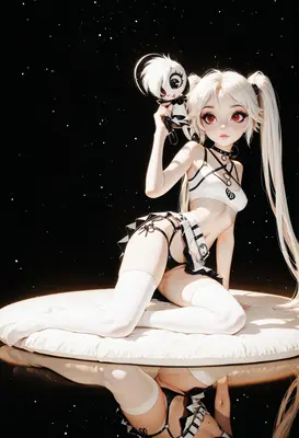 Gothic Doll With White Pigtails