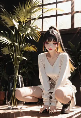 Serene Beauty Among Indoor Plants