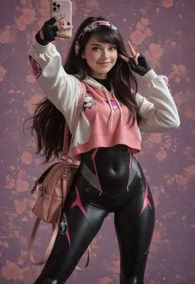 D.Va Inspired Casual Gamer Selfie