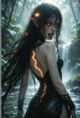Glowing Ember Vampire in Hidden Waterfall