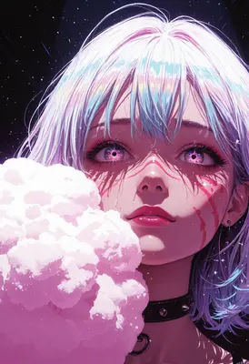Cosmic Gaze Behind Pink Clouds
