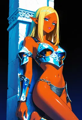 Sun-Kissed Elf Warrior in Shining Armor