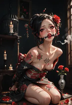 Captive Rose in Moonlight Shadows