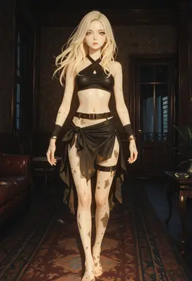 Scarred Blonde Warrior in Dark Manor