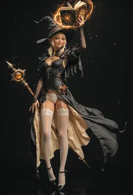 Enchanting Elf Sorceress Casting Magic