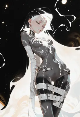 Ethereal Cybernetic Beauty in Space