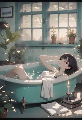 Relaxing Bath in a Sunlit Room