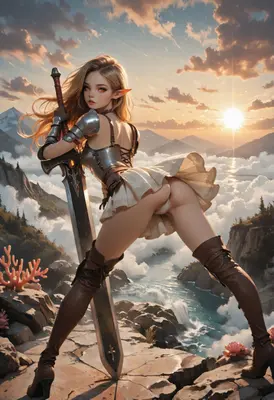 Elven Warrior Above The Clouds