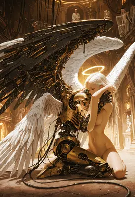 The Mechanical Angel's Divine Embrace