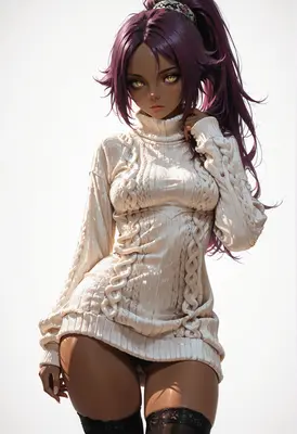 Anime Girl in Chunky Knit Sweater
