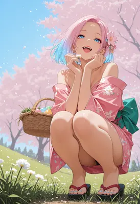 Springtime Joy Under Cherry Blossoms