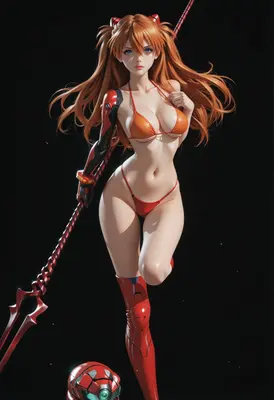 Asuka Langley with Spear of Longinus