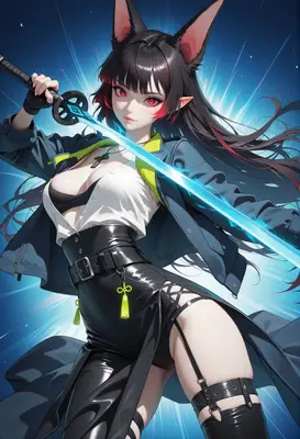 Fierce Fox Girl With Energy Blade