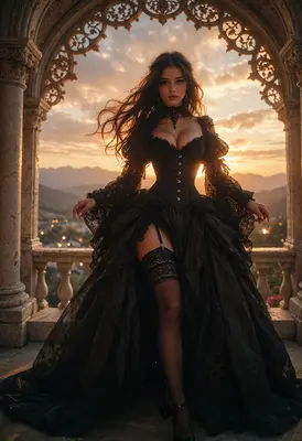 Gothic Beauty at Sunset