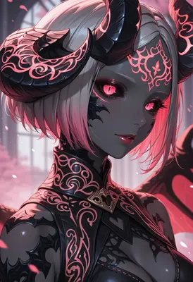 Ethereal Demon Queen with Glowing Markings