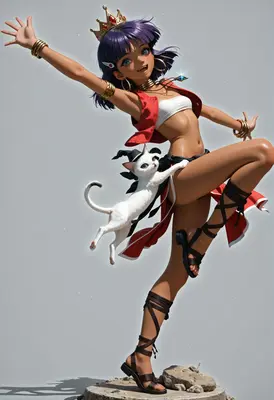 Cheerful Princess and Her Witch Cat