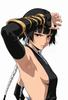 Fierce Warrior with Golden Armored Bracers