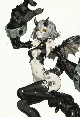 Cybernetic Demon Girl With Clawed Gauntlets
