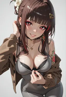 Charming Girl with Heart Eyes