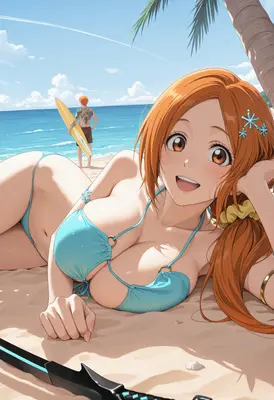 Orihime Inoue Relaxing on the Beach