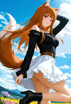 Fox Girl in a Sunny Meadow