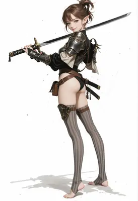 Elf Warrior With Katana Blade