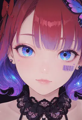 Cosmic Gaze with Butterfly Accents