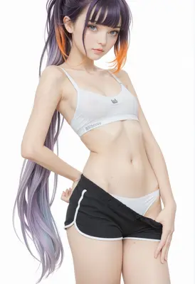Athletic Girl with Long Ombre Hair
