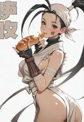 Hungry Fighter Enjoying A Fresh Snack