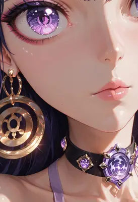 Glistening Purple Gaze and Gold Jewelry