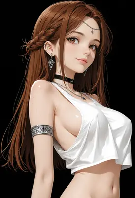Elegant Brown Haired Beauty Portrait