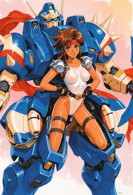 Pilot and Her Blue Mecha