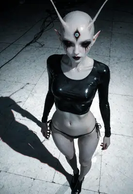 Ethereal Alien Being in Dark Latex