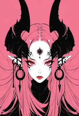 Pink Demon Queen Portrait
