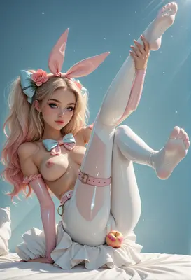 Ethereal Bunny Girl in Latex