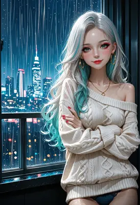 Rainy Night City View Portrait