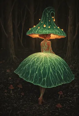 Luminous Mushroom Spirit of the Forest