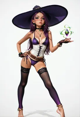 Enchanting Witch with Magical Gemstone