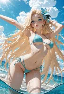 Sun-Kissed Blonde Beauty at the Beach