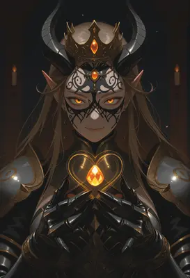 Demon Queen Holding A Glowing Heart