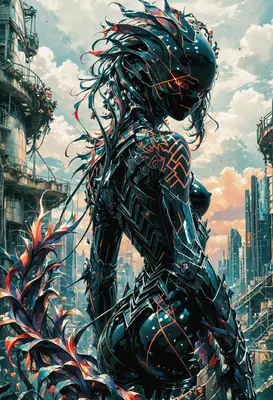 Cybernetic Entity in a Ruined City