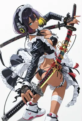 Cyber Maid Warrior with Katana
