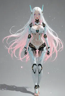 Ethereal White Haired Android Warrior