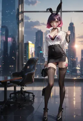 Bunny Girl Executive in City Office