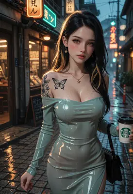 Evening Stroll in Neon Tokyo