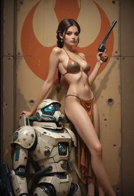 Desert Warrior and Her Loyal Droid